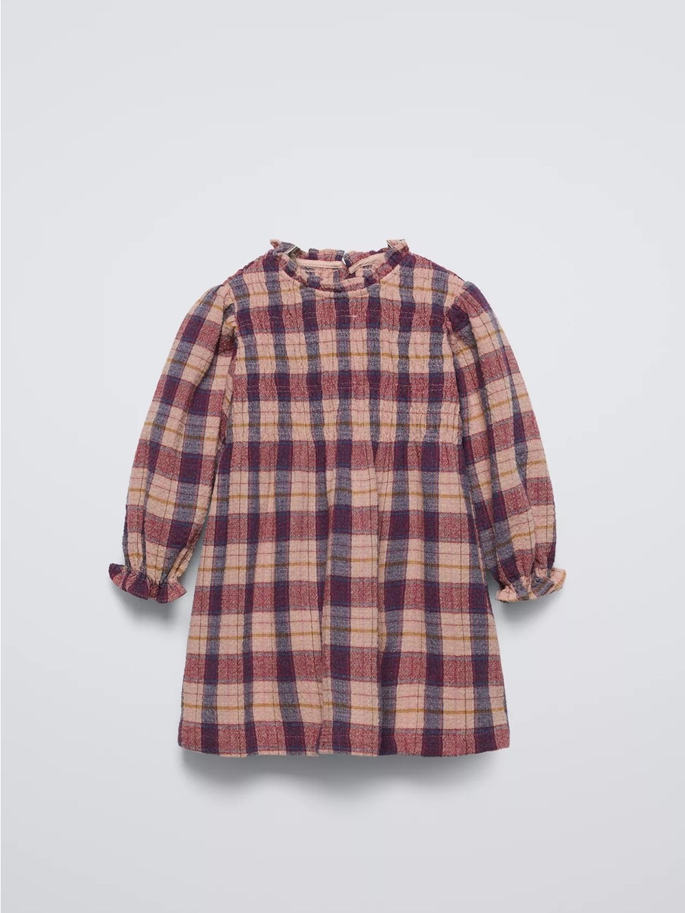 Zara Girls Plaid Dress - Burgundy, blush pink & Navy